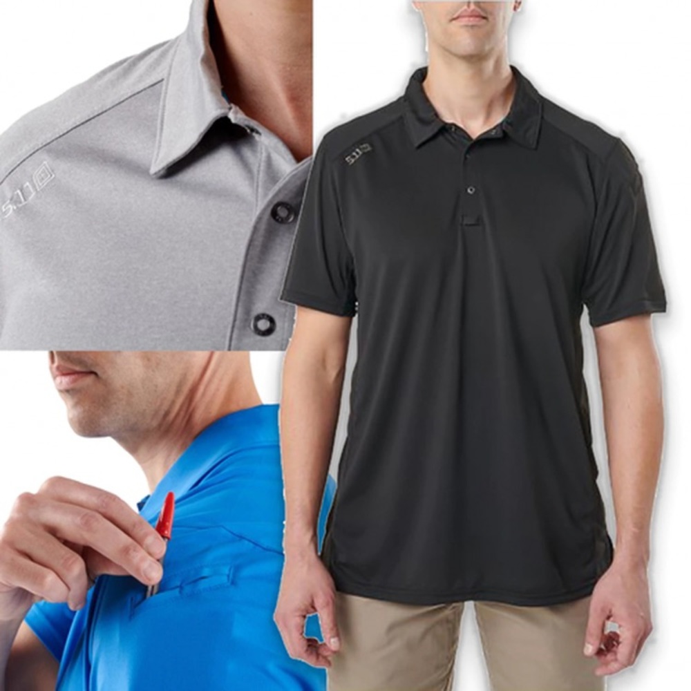 5.11 Tactical Paramount S/S Polo‎ in Heather Grey